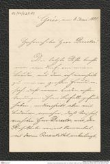 Nachlass Franz Steindachner, Brief von Wilhelm Höfler an Franz Steindachner (08.06.1881), Inv.Nr. 229.02, Seite 1